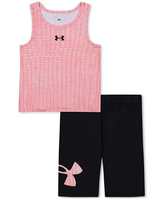 Under Armour Toddler & Little Girls Tank Top Bike Shorts, 2 Piece Set