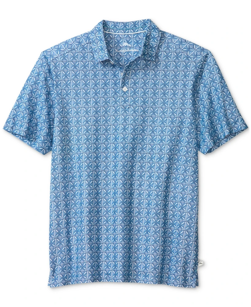 Tommy Bahama Men's Ocean Mosaic Printed Short Sleeve Polo Shirt