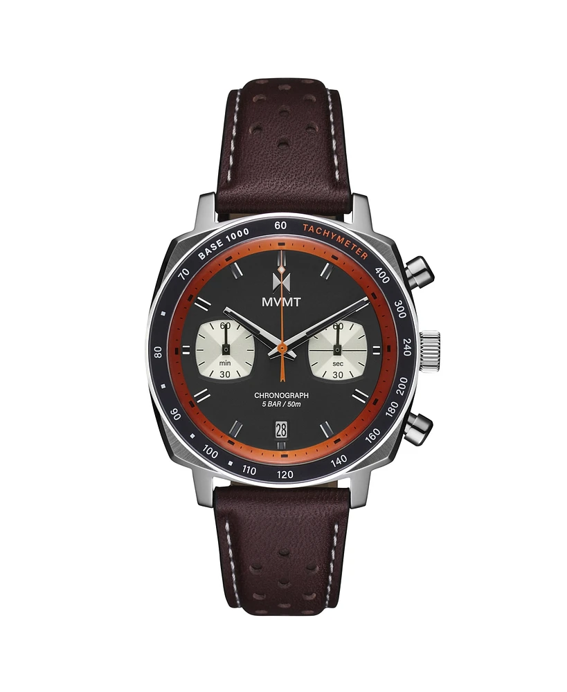 Mvmt Men's Mulholland Racer Dark Brown Leather Strap Watch, 42mm