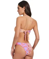 Red Carter Womens O Ring Bandeau Bikini Top Bikini Bottoms