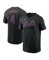 Nike Men's Francisco Alvarez Black New York Mets Fuse Name Number T-Shirt