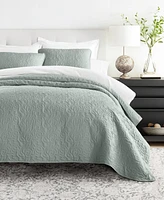 ienjoy Home Floral Stitch 2-Pc. Lightweight Quilt Set, Twin/Twin Xl