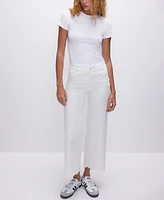 Good American Women's Waist Cropped Palazzo Jeans