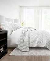 ienjoy Home Sprouting Vines Stripe Reversible 2-Pc. Quilt Set, Twin/Twin Xl