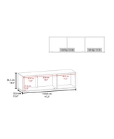 Fm Furniture Roslyn Wall-Mounted Cabinet with Lift-Up Door, Open Compartments, Natural Oak and White