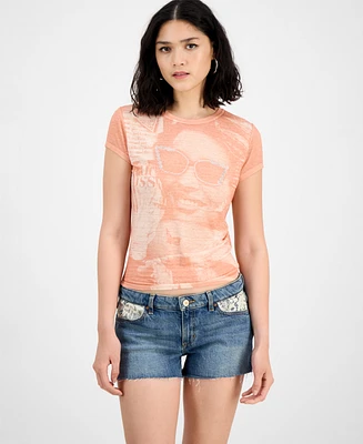 Guess Women's Short-Sleeve Sunny Burnout Tee