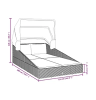 Sunbed with Foldable Roof 78.7"x44.9"x50.4" Poly Rattan