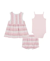 Calvin Klein Baby Girls 3-Piece Striped Slub Jersey Tunic Set with Tank Bodysuit