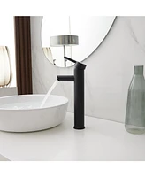 Single Hole Single Handle Bathroom Vessel Sink Faucet With Supply Hose in Polished Chrome