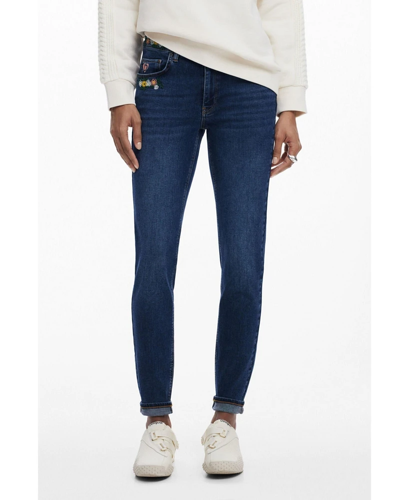 Desigual Women's Floral Skinny Jeans