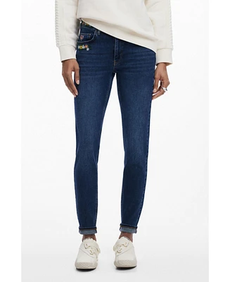 Desigual Women's Floral Skinny Jeans