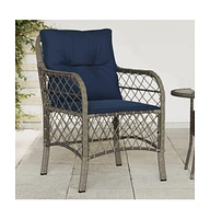 Patio Chairs with Cushions pcs Gray Poly Rattan