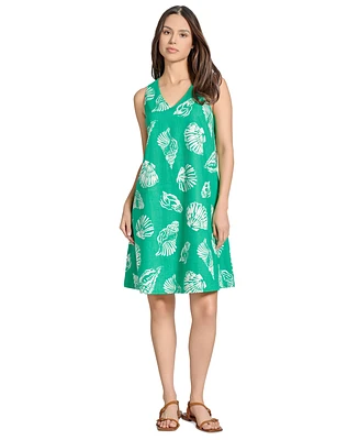 Jones New York Petite Sleeveless Printed V-Neck Dress