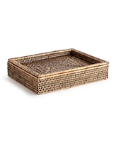 Burma Rattan Lidded Letter Storage Decorative Tray