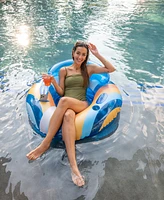 PoolCandy 46" Deluxe Pool Tube with Backrest Handles, Mesh Seat, Cup and Phone Holder