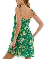 City Studios Juniors' Printed Babydoll Dress