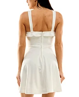 City Studios Juniors' Ruffled-Top Mini Dress