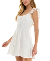 Seni & Cade Juniors' Fit Flare Eyelet Dress