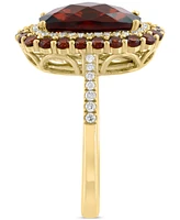 Effy Garnet (4-1/3 ct. t.w.) & Diamond (1/5 ct. t.w.) Halo Ring in 14k Gold