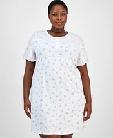 Charter Club Plus Cotton Essential Henley Sleep Shirt, Exclusively at Macy's