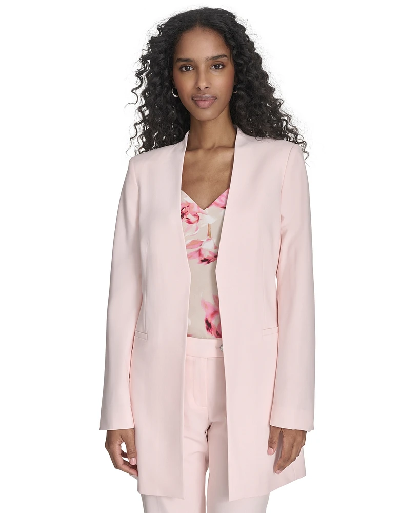 Calvin Klein Petite Collarless Open-Front Jacket