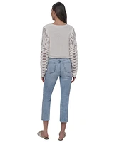 Dkny Jeans Women's Cotton Crochet Sweater - Ivy