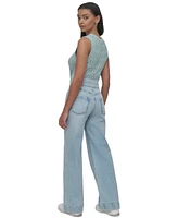 Dkny Jeans Women's High-Rise Tab-Waist Wide-Leg - Kx8