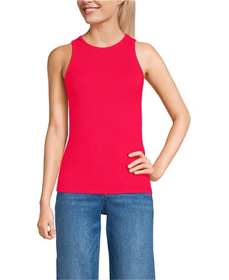 Lands' End Women's Drapey Rib Fitted Tank Top