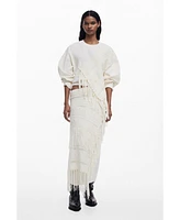 Desigual Women's Fringed knit skirt