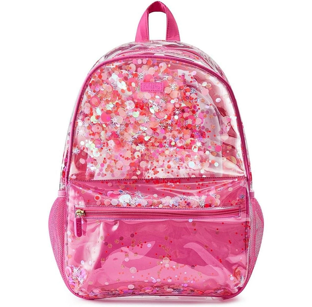 Packed Party Backpack, Women's Fashion Shoulder Knit Book Bag Trendy Unicorn Confetti Look for Work and Travel (Pink - Sweet Tart