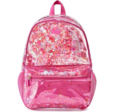 Packed Party Backpack, Women's Fashion Shoulder Knit Book Bag Trendy Unicorn Confetti Look for Work and Travel (Pink - Sweet Tart