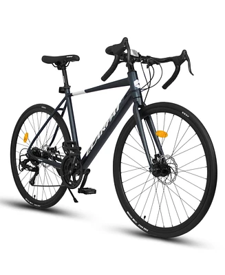 700C Road Bike: Disc Brakes, Aluminum Frame, 16-Speed, L Size