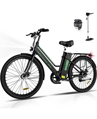 Colorway 26" Electric Bike for Woman, 500W Powerful Motor, 36V 13AH Removable Battery E Bike, , Max. Speed 19.9MPH Electric Bicycle UL2849