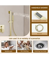 Casainc Led Light Pressure-balanced Valve Included All-In-One Kit with Rough In-Valve Thermostatic Shower System
