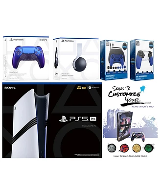 Sony Playstation 5 Pro Bundle with Pulse Headset, Extra Cosmic Red Controller, Gamer Kit