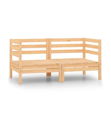 Patio Corner Sofas 2 pcs Solid Wood Pine