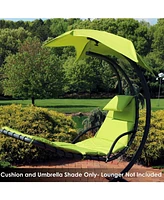 Outdoor Hanging Lounge Chair Replacement Cushion and Umbrella Fabric - Apple Green