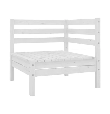 Patio Corner Sofa White Solid Wood Pine