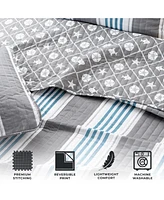 Linery & Co. Coastal Microfiber Quilt Set With Shams