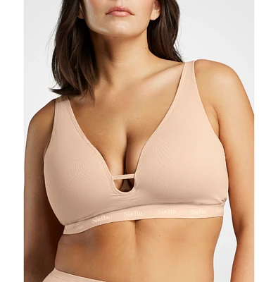 Siella Women's Organic Cotton Plunge Foam Bra