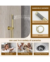Casainc 8 Inch Ceiling-Mounted Thermostatic Shower System With Body Jets Handheld