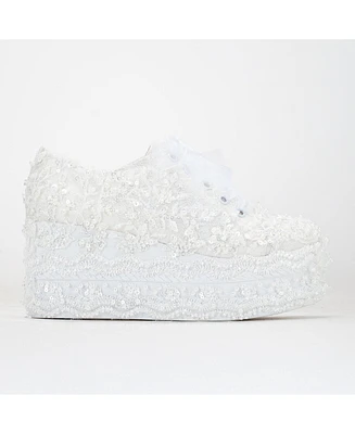 Florette Lace Bridal Platform Sneakers