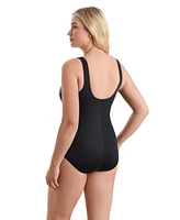 ShapeSolver Sport by Mimi Flamingo Women's Highneck Tank One Piece Swimsuit