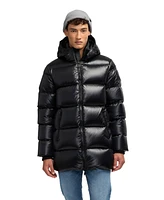 Pajar Men's Dechen Long Channel Quilted Puffer with Detachable Hood