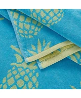 Linery & Co. 100% Cotton Jacquard 2 Pack Summer Beach Towels, 30" x 60"