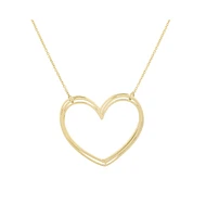 The Lovery Large Gold Open Heart Necklace 14K Gold