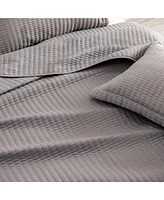 Linery & Co. Detailed Channel Stitch Microfiber Quilt Set With Shams