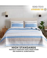 Linery & Co. Striped Microfiber Quilt Set With Shams