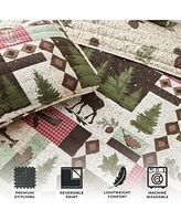 Linery & Co. Wildlife Patchwork Microfiber Quilt Set With Shams