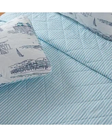 Linery & Co. Coastal Toile Microfiber Quilt Set With Shams